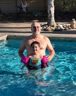 2022-5c - EJ & Papa Swimming in pool